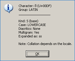 The TCollator.charInfos( ) utility. The TCollator.charInfos( ) utility.