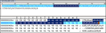 Displaying a Binary JavaScript File in a text/hex editor.