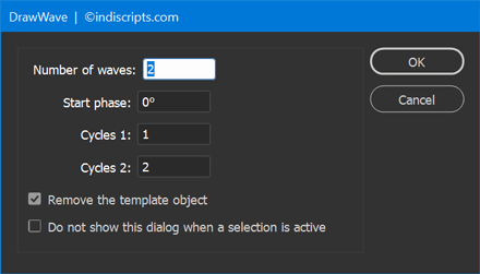 DrawWave.jsx (v1.002) for InDesign CC/CS6/CS5/CS4 now provides a dialog box :-)