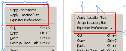 Equalizer contextual menu.