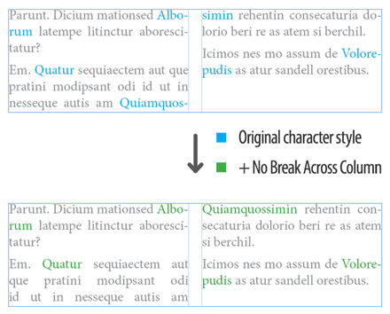 No Break “Across Column”