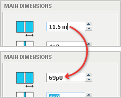 Unit conversion from a measurement edit field.