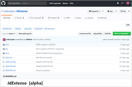 IdExtenso on GitHub, a framework for InDesign/ExtendScript developers…
