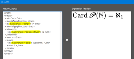 Using the <code>mathvariant</code> attribute.