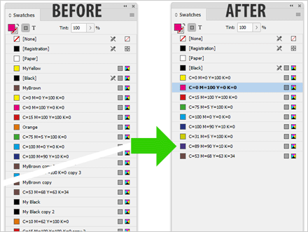 The normalizeCMYK cleaner in action.