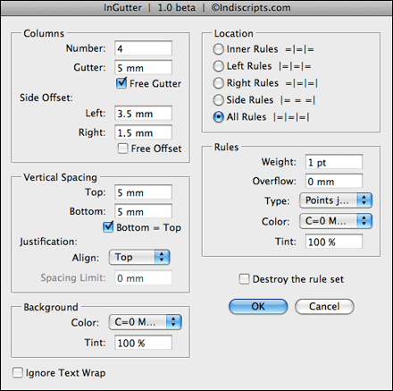 InGutter Interface in Mac OS.