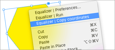Select an object and right-click to copy its coordinates into Equalizer.