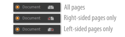 The Page Side Selector is a three-state button.
