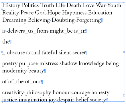 Sample words to be used in random aphorisms.