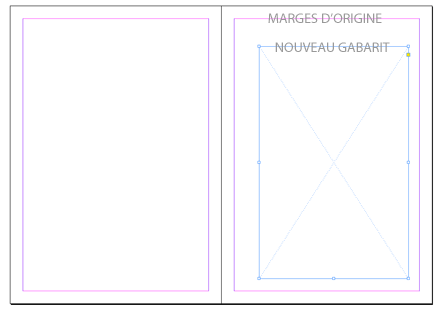 Placement d'un nouveau gabarit rectangulaire sur la page type.