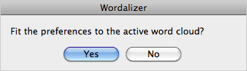 Fit the preferences to the active word cloud?